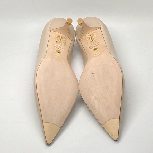 Stuart Weitzman Leather Kitten-Heel Pumps size 6.5 - Picture 10 of 11